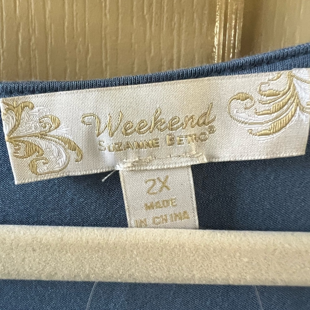 Suzanne Betro Blue Women's Top Size 2X NWT - Picture 6 of 9